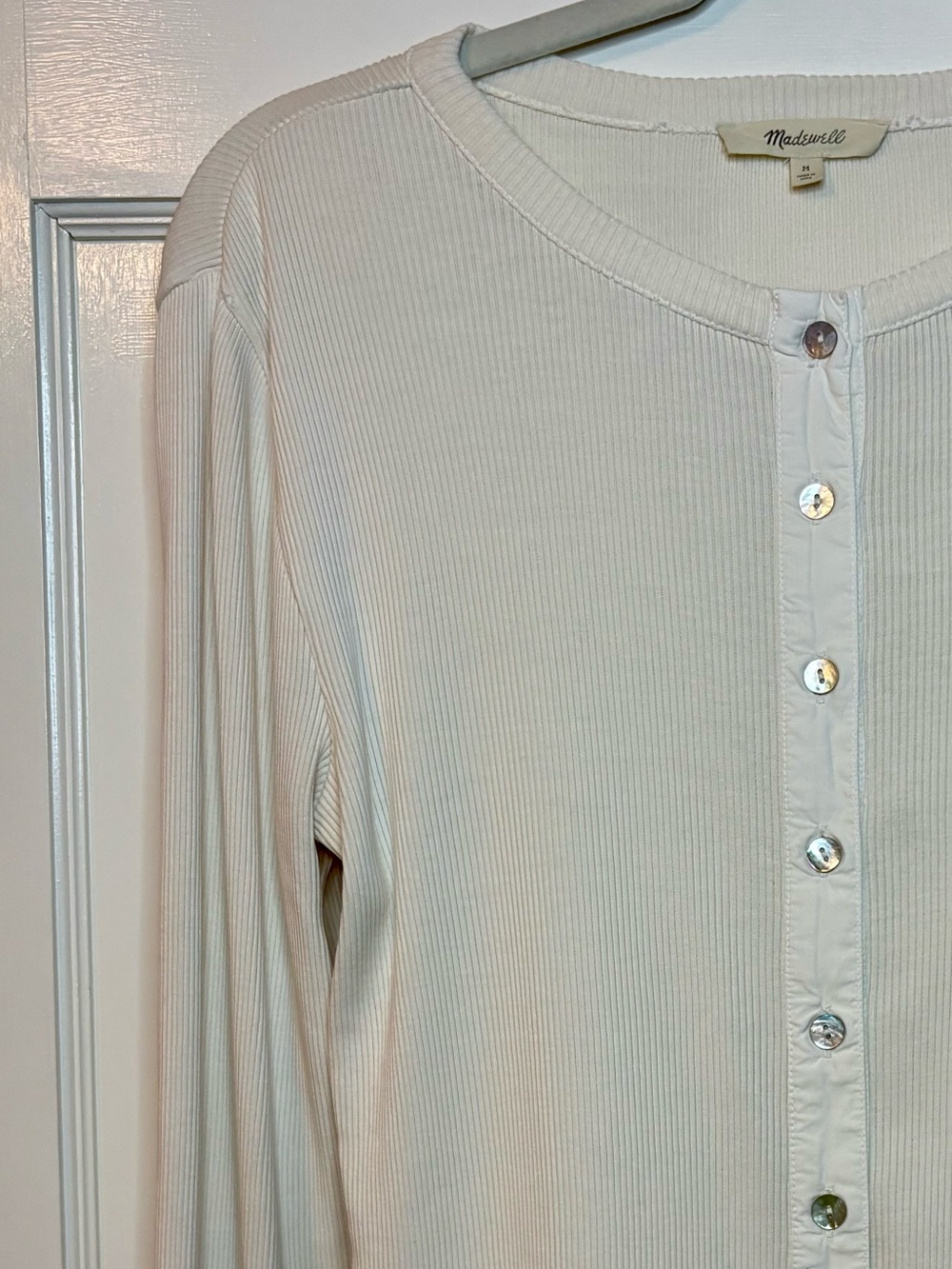 Madewell Ribbed Button Front Cardigan - Picture 4 of 8